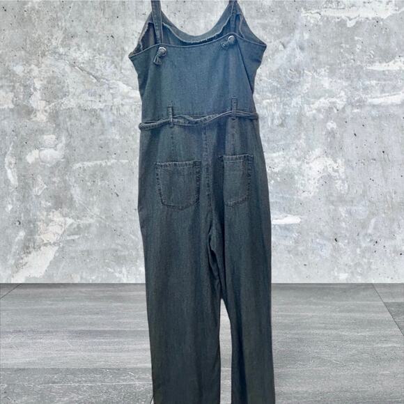 Rewash Denim Jeans Overalls Blue Wide Leg Overalls Jumpsuit Size M NWT - Picture 4 of 9